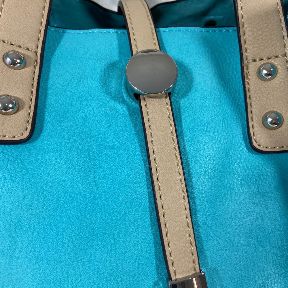 CBOCS Vegan Convertible Turquoise Blue bag accessory bag Purse dual handle - Picture 3 of 10